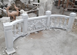 Popolari Statue in Rilievo di Angioletti in Pietra Scolpita, Balaustra in Marmo Bianco per Decorazioni Esterne - Product Image 3
