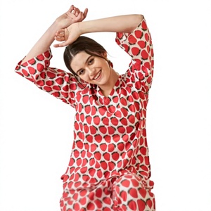 Conjunto de Pijama de Algodón Suave con Estampado Floral para Mujer, Ropa de Dormir Transpirable y Cómoda, Ropa Casual para Dormir, Ropa de Casa para Mujer - Product Image 1