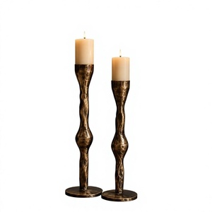 Handmade Bronze <b>Candle</b> Holders <b>Set</b> of 2 Twisted Design for Home Decoration - Product Image 1