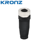 Connecteur industriel circulaire en plastique KRONZ M12 blindé, étanche IP67, 4/5 broches, mâle/femelle, pour capteur