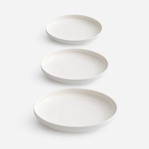 Assiette de service alimentaire en céramique blanche unie empilable de 8,6 pouces, plat en porcelaine écologique - Product Image 2
