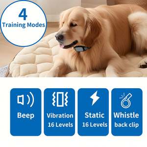 <span class=keywords><strong>Collar</strong></span> de Adiestramiento para Perros Recargable e Impermeable, <span class=keywords><strong>Collar</strong></span> de Adiestramiento para Perros con Control Remoto Antiladridos - Product Image 4