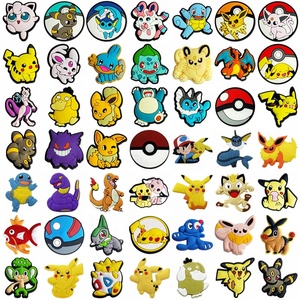 XX vente en gros de breloques de chaussures en PVC mignon personnage de dessin animé décorations de boucle d'anime tige souple pour chaussures accessoires de chaussures Pokemonely - Product Image 2