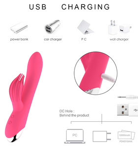 Venta al por mayor Gran oferta vibrador de doble oscilación punto G impermeable recargable silicona consolador forma de pez dorado vibrador para mujer - Product Image 5