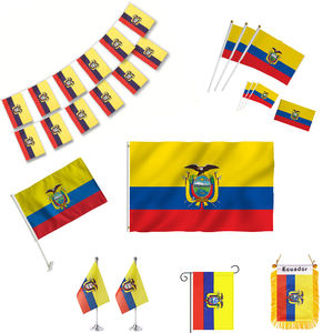 Bandera Rectangular de Poliéster con Impresión Digital Impermeable y Ecológica para Fanáticos de Ecuador 2022 - Product Image 3