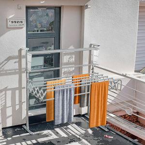 Séchoir mural double pliable en acier inoxydable résistant <span class=keywords><strong>à</strong></span> la rouille porte-serviettes intérieur/<span class=keywords><strong>extérieur</strong></span> organisateur de vêtements avec <span class=keywords><strong>poteau</strong></span> - Product Image 3