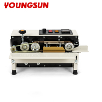 YOUNGSUN FR-400 Scelleuse Semi-Automatique de Sachets en Plastique, Thermosoudeuse Horizontale Continue Petite et Portable pour Bureau