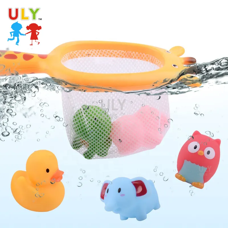 Toptan çocuklar yaz sprey su hayvan balık ağı oyuncak seti banyo küvet oyuncak bebek banyo oyuncakları yüzen oyun seti çocuklar