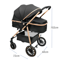 Vente Chaude Poussette Légère 3-en-1 Bébé Pliable Avec Nacelle et Siège Auto