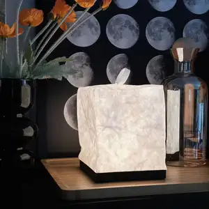 Good High Quality Portable Paper night light USB Rechargeable LED Dupont Paper home desk lamp gift Cube Shape