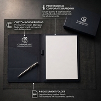 Dossier A4 personnalisé avec emplacement pour cartes de visite, cadeau d'entreprise, expédition en gros, directement de l'usine