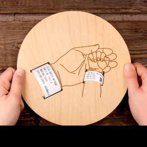 BOGE DIY Bois <span class=keywords><strong>Carte</strong></span> Bébé Nouveau-né Décoration Chambre de Bébé Support Bracelet de <span class=keywords><strong>Naissance</strong></span> d'Hôpital - Product Image 3