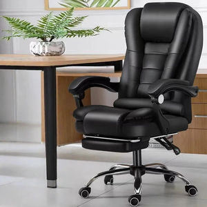 Silla de Oficina Ejecutiva de Cuero Chino con Reposabrazos, Función de Masaje, Reclinable, Giratoria, con Elevación - Cómoda Silla de Jefe con Reposapiés - Product Image 2