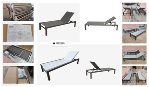 Meubles de patio extérieurs en métal Chaises longues en aluminium Chaise longue Chaise longue de plage Chaise longue - Product Image 6