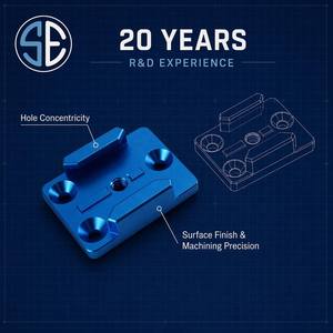 Adaptateur de montage pour caméra d'<span class=keywords><strong>action</strong></span> CNC personnalisé, support de base plat en métal de précision pour GoPro DJI, plaque de connexion pour trépied anodisée 1/4 pouce - Product Image 2