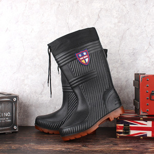 Men's High Top Cotton Padded Rain <b>Boots</b> Rubber Sole Non Slip Wear Resistant Warm Waterproof <b>Work</b> Labor Protection Shoes - Product Image 2