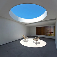 Claraboya Circular para Sótano, Ventana Redonda de Aluminio para Techo, Sistema de Claraboya para Patio Empotrado, Iluminación Natural Diurna