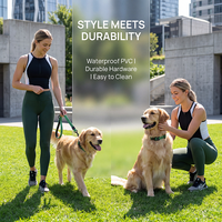 Ensemble collier et laisse pour chien NOVIPET avec points réfléchissants, résistant, imperméable en PVC, laisse réglable pour la sécurité des chiens la nuit, équipement de promenade