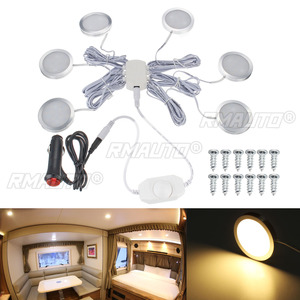 ไฟสปอตไลท์ LED สีขาว 12V สำหรับตกแต่งภายในรถยนต์ 6 ชิ้น ไฟอ่านหนังสือสีขาว สำหรับรถตู้ VW T4 T5 แคมป์เปอร์แวน คาราวาน มอเตอร์โฮม RV - Product Image 2