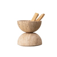 Brûleur d'encens en travertin beige porte-encens en marbre de haute qualité pour la maison hôtel décoration de luxe ornement religieux
