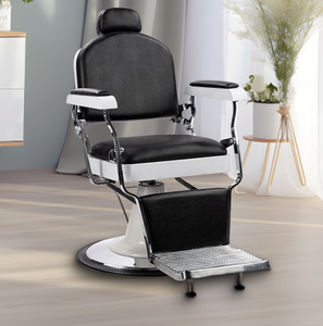 Fauteuil de coiffure rétro de style européen pour hommes, inclinable pour le rasage de la tête, chaise de salon de coiffure, chaise de barbier - Product Image 3