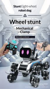 Robot de Juguete Inteligente con Control Remoto, Doble RC, 8 Ruedas, Luces y Música, Perro Robot Electrónico, Acrobacias a Control Remoto, Auto de Acrobacias RC para Niños - Product Image 3