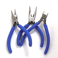 LAVIEMOT Ensemble de 3 pinces à bijoux en acier au carbone, kit d'outils comprenant des pinces à bec effilé et des coupe-fils ronds pour les fournitures