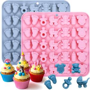 HY Baby Shower <span class=keywords><strong>Chocolate</strong></span> <span class=keywords><strong>molde</strong></span> silicona bebé pies botella chupete carro oso <span class=keywords><strong>molde</strong></span> para dulces Gummy Cake decoraciones - Product Image 2