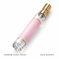 Flacon pulvérisateur de parfum portable vide 35 ml, atomiseur en verre fin avec capuchon argenté, vente en gros 24 pièces, boîte de présentation, logo personnalisé
