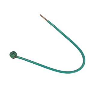 8 inch màu xanh lá cây nối đất bím tóc với mặt đất vít Tước kết thúc 12AWG rắn cách điện dây đồng - Product Image 1
