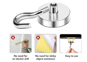 Imanes de ganchos magnéticos de alta resistencia con gancho, ganchos magnéticos de ojo de oveja para crucero, accesorios de casilleros, oficina, escuela - Product Image 2