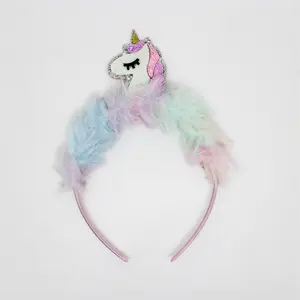 Crianças arco-íris sereia malha festa arco princesa estrela do mar concha acessórios para o cabelo hairbands