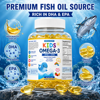 Cápsulas Blandas de Omega 3 DHA EPA para Niños, Marca Privada OEM, Suplemento de Aceite de Pescado para Niños, Apoyo al Desarrollo Cerebral, 60 Unidades