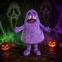 Costume de mascotte à thème Grimace Shake, personnage Grimace en peluche violette, déguisement fantaisie taille adulte pour anniversaire, événement, carnaval, cosplay