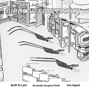 Pinces à aspiration bipolaires en acier inoxydable, ciseaux chirurgicaux manuels réutilisables, kit d'instruments médicaux de précision, outils chirurgicaux CE - Product Image 2