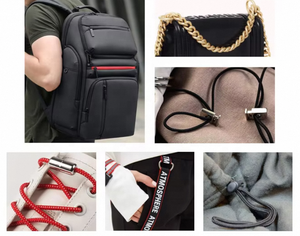 Bloqueur de cordon/embout de cordon en alliage de zinc nickel-free, finition brillante dorée, argentée ou noir mat, pour capuche de sweat-shirt, marque <span class=keywords><strong>FYJ</strong></span> - Product Image 4