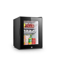 Mini-réfrigérateur thermoélectrique silencieux 40L avec porte vitrée, minibar d'hôtel avec technologie à tube thermique et dégivrage automatique pour chambre d'hôtes, bureau, dortoir