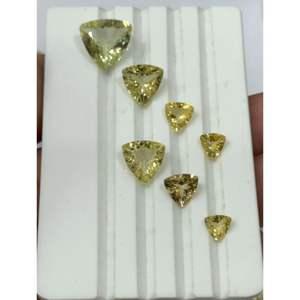 3A calidad Natural amarillo berilo aguamarina piedras preciosas trillón corte cristal forma de corazón para joyería para collares - Product Image 1