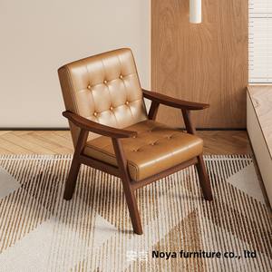 Sofá individual de madera maciza para el hogar, estilo Retro, pequeño apartamento, Internet, cafetería, dormitorio, recepción, balcón perezoso, muebles para el hogar - Product Image 2