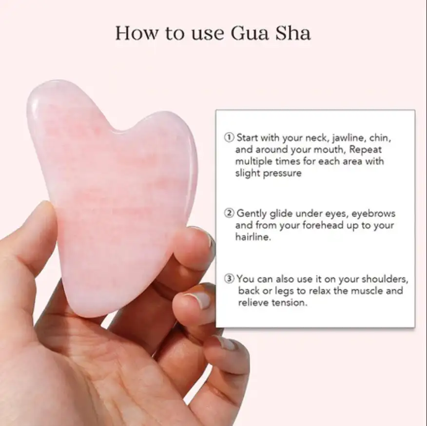 100% Real Natural Face Massage Gua Sha Stone Custom Skin Care Green Jade Guasha Facial Tool Gua Sha Quartz Rose