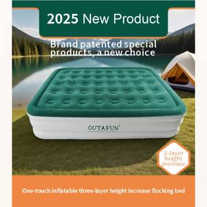 OUTAFUN 디자인 2인용 PVC 킹사이즈 접이식 에어 매트리스 내장형 전기 펌프 빠른 설치 침실 캠핑 공원 야외용 - Product Image 3