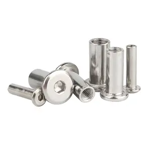 Stainless steel M6 M8 Flat Hex Socket Cross Round Head Furniture Sleeve Cap Insert Nuts