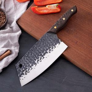 Cuchillo de cocina doméstico, cuchillo de chef forjado para alitas de pollo, cuchillo para rebanar con diseño de martillo de madera, cuchillo afilado de acero inoxidable - Product Image 1