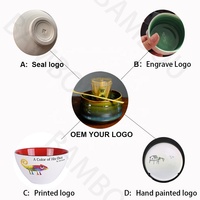Logo personnalisé de marque en gros fait à la main Chawan Mat Rétro Bol à Matcha en céramique avec bec verseur