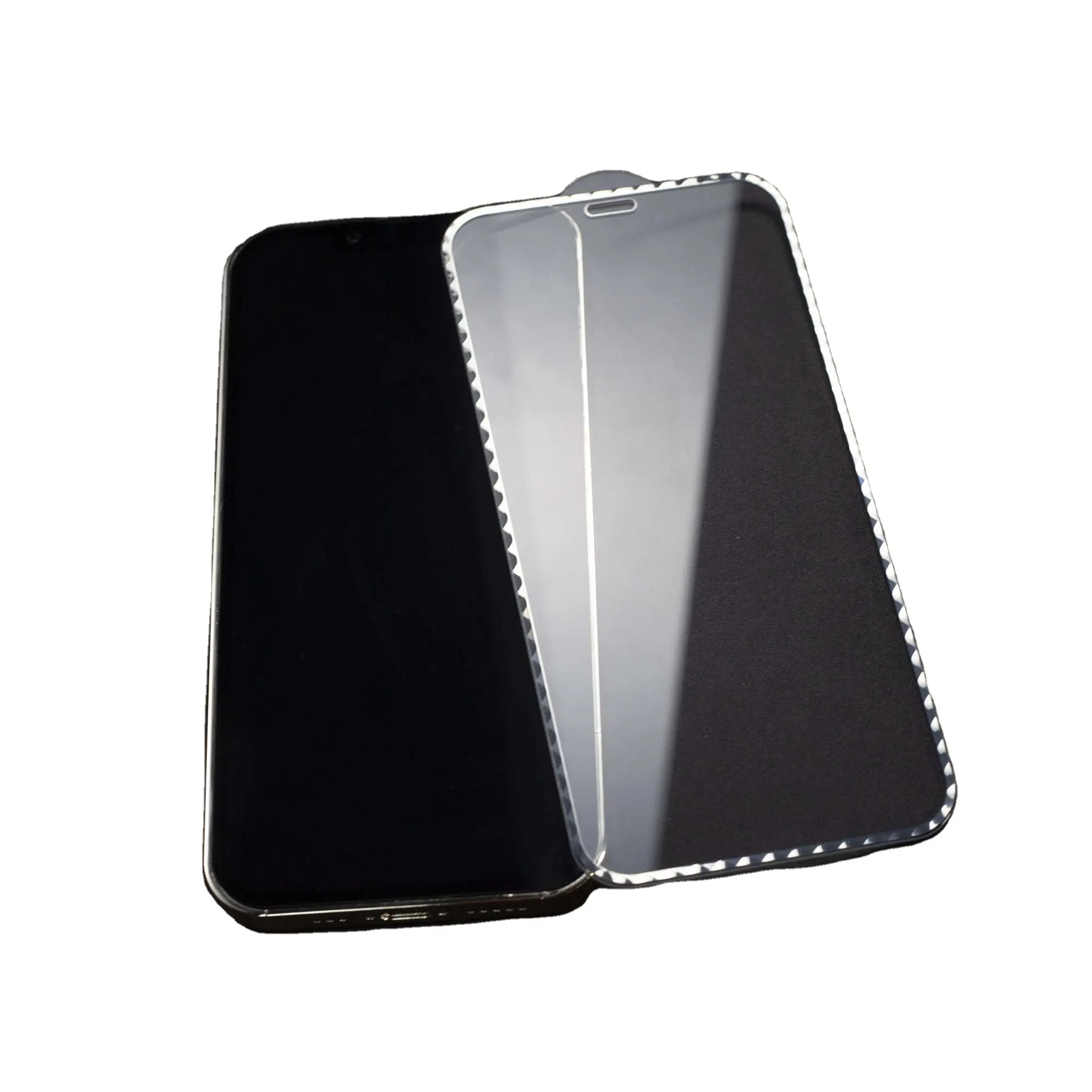 Cr pelindung layar ponsel kaca tempered, antiguncangan tepi berlian pelindung layar ponsel untuk iPhone 14 15 pro max