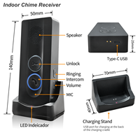 Tuya bel pintu nirkabel penglihatan malam, bel pintu Video Diagonal 1080P 150 ° dengan Google Alexa