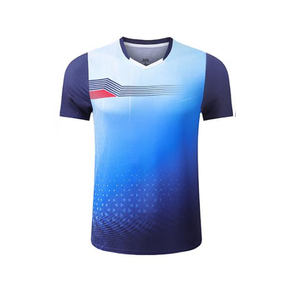 Jersey Badminton Ringan dengan Gradasi Warna, Bahan Elastis dan Pas, Atasan Pertandingan, Kain Tahan Gores, Dapat Digunakan untuk Latihan Harian dan Turnamen - Product Image 1