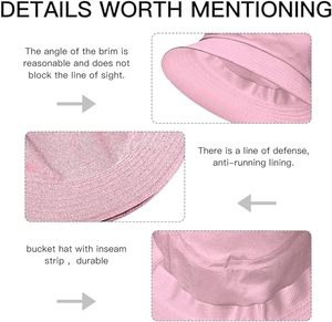Logotipo personalizado Venta caliente Sombrero de pescador Verano Reversible Doble cara Unisex Color sólido Sombrero de pescador - Product Image 5