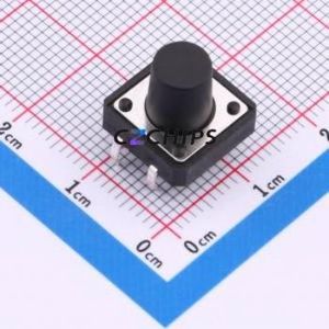 TS015-CBW1EH10.5 Tactile Switch Through hole-4P,12x12mm Switch Single Pole Single Throw Round Button 1.8N Through Hole - Product Image 1