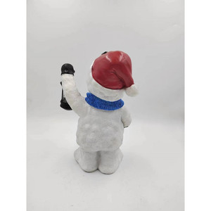 Figura de Resina de Muñeco de Nieve con Linterna y Corona, Decoración de Interiores, Acabado Mate - Product Image 3